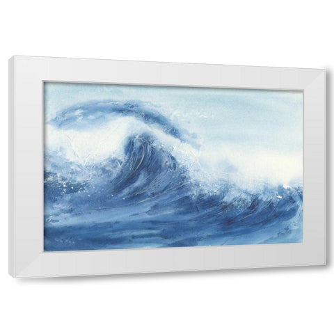 Waves II White Modern Wood Framed Art Print by Paschke, Chris