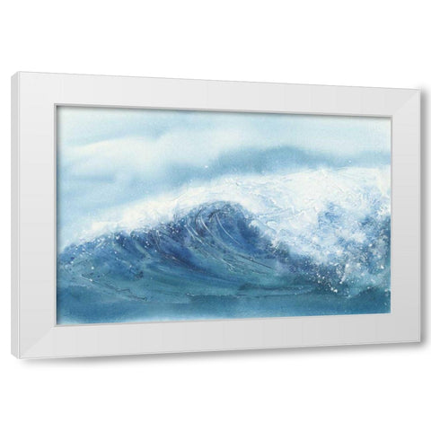 Waves III White Modern Wood Framed Art Print by Paschke, Chris