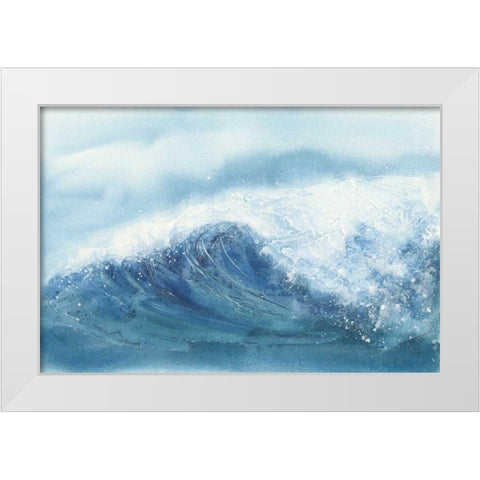 Waves III White Modern Wood Framed Art Print by Paschke, Chris