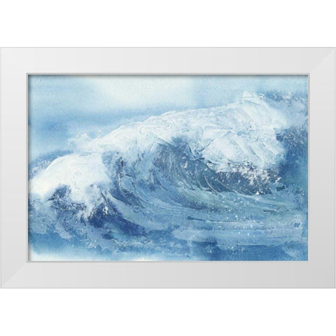 Waves IV White Modern Wood Framed Art Print by Paschke, Chris