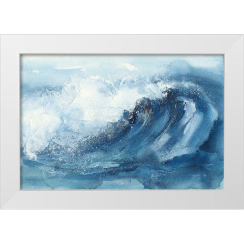 Waves V White Modern Wood Framed Art Print by Paschke, Chris