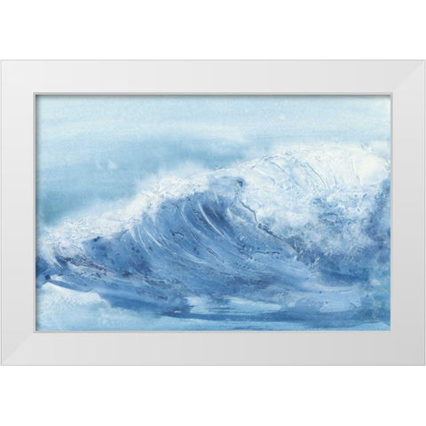 In the Blue III White Modern Wood Framed Art Print by Paschke, Chris