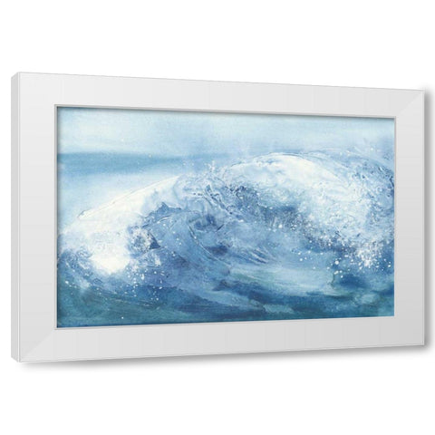 In the Blue IV White Modern Wood Framed Art Print by Paschke, Chris