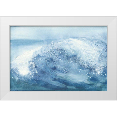 In the Blue IV White Modern Wood Framed Art Print by Paschke, Chris