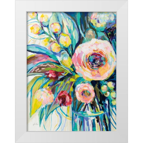 Pink Delights I White Modern Wood Framed Art Print by Vertentes, Jeanette