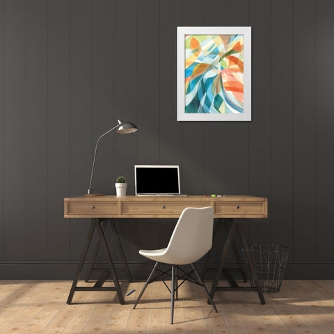 Colorful Abstract I White Modern Wood Framed Art Print by Nai, Danhui