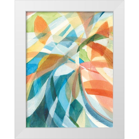 Colorful Abstract I White Modern Wood Framed Art Print by Nai, Danhui