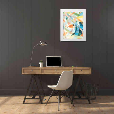 Colorful Abstract II White Modern Wood Framed Art Print by Nai, Danhui