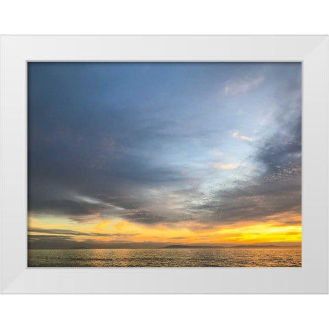 Golden Ocean White Modern Wood Framed Art Print by Goldstein, Ed