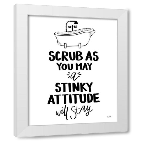 Bathroom Etiquette II White Modern Wood Framed Art Print by York, Leah