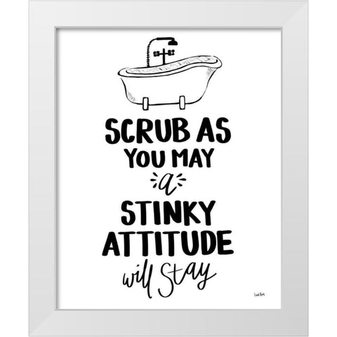 Bathroom Etiquette II White Modern Wood Framed Art Print by York, Leah
