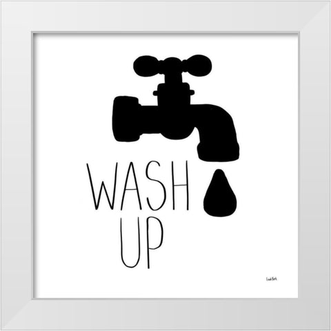 Bathroom Etiquette V White Modern Wood Framed Art Print by York, Leah