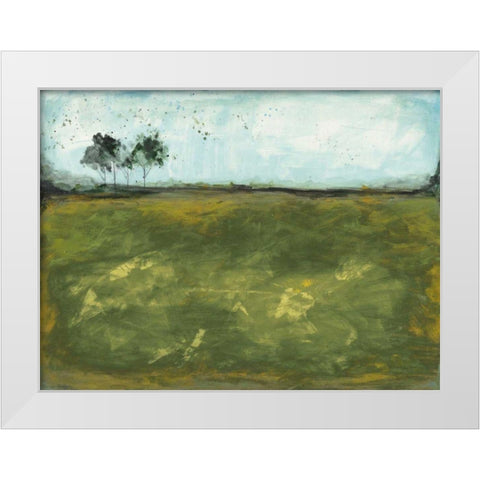 Over the Meadow Green White Modern Wood Framed Art Print by Prahl, Courtney