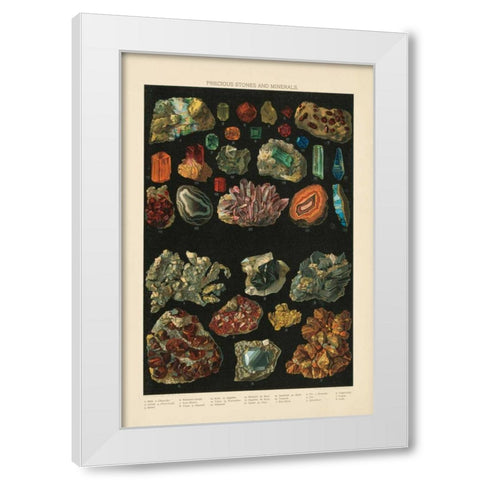 Precious Stones III White Modern Wood Framed Art Print by Wild Apple Portfolio