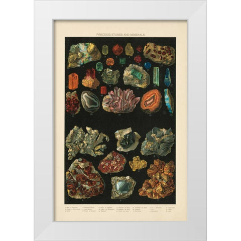Precious Stones III White Modern Wood Framed Art Print by Wild Apple Portfolio
