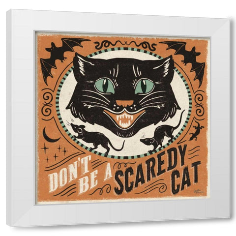 Scaredy Cats III White Modern Wood Framed Art Print by Penner, Janelle