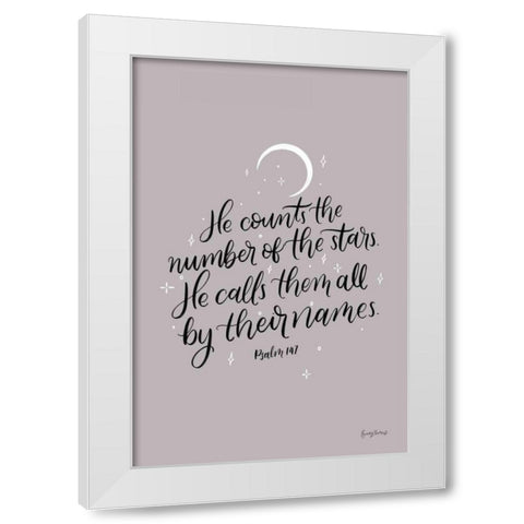 He Counts the Stars White Modern Wood Framed Art Print by Thorns, Becky