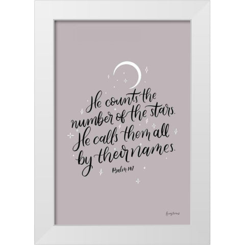 He Counts the Stars White Modern Wood Framed Art Print by Thorns, Becky