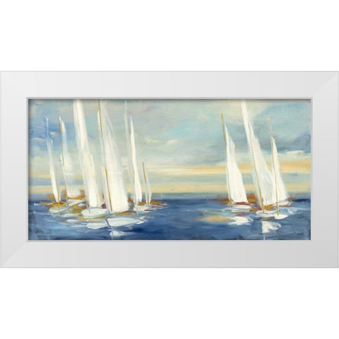 Summer Regatta Sunset White Modern Wood Framed Art Print by Purinton, Julia