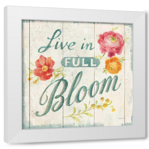 Full Bloom X Floral White Modern Wood Framed Art Print by Nai, Danhui