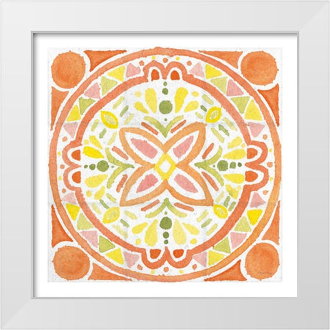 Citrus tile I v2 White Border White Modern Wood Framed Art Print by DeNeige, Elyse