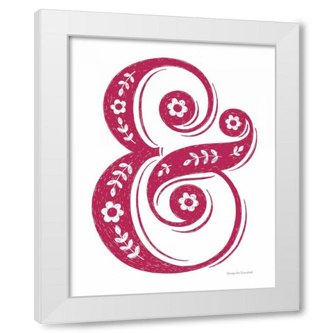 Floral Ampersand Crop White Modern Wood Framed Art Print by Snowdon, Alexandra