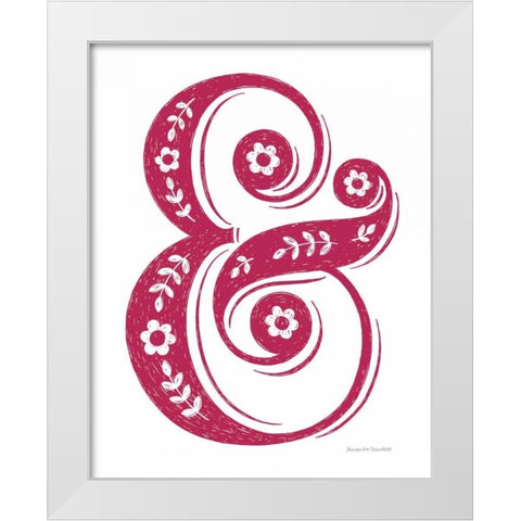 Floral Ampersand Crop White Modern Wood Framed Art Print by Snowdon, Alexandra