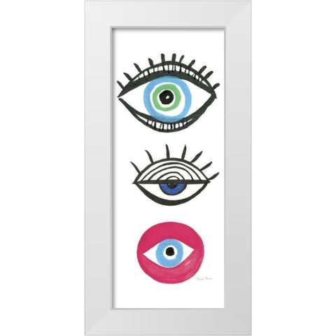 The Stare II Pink Crop White Modern Wood Framed Art Print by Zaman, Farida