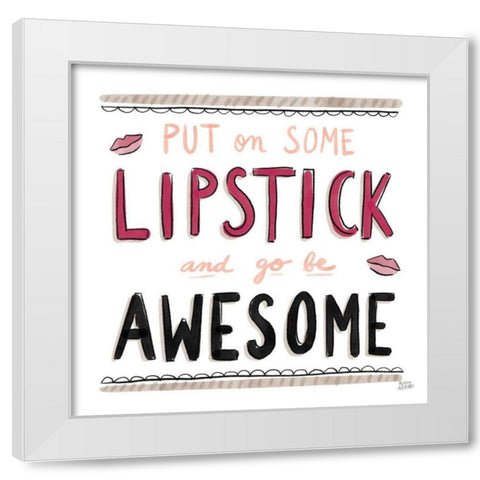 Awesome Lipstick Black White Modern Wood Framed Art Print by Averinos, Melissa