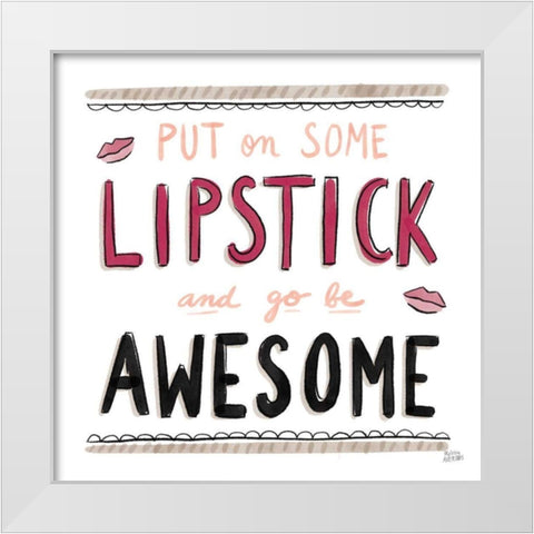 Awesome Lipstick Black White Modern Wood Framed Art Print by Averinos, Melissa