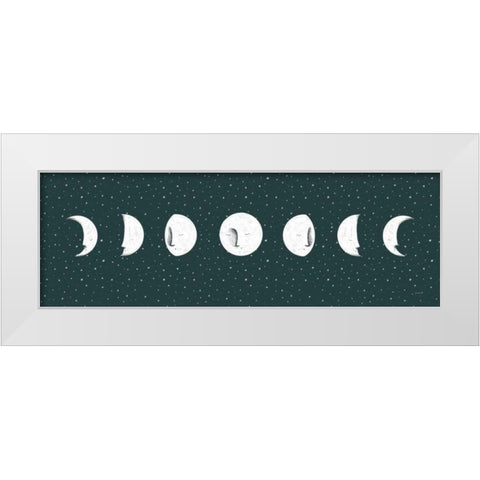 Sweet Dreams Moon Cycle White Modern Wood Framed Art Print by Thorns, Becky