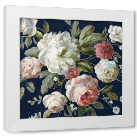 Gifts from the Garden Navy Crop White Modern Wood Framed Art Print by Nai, Danhui