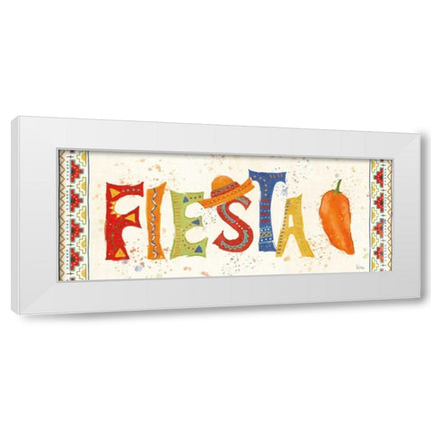 Tex Mex Fiesta VII White Modern Wood Framed Art Print by Charron, Veronique