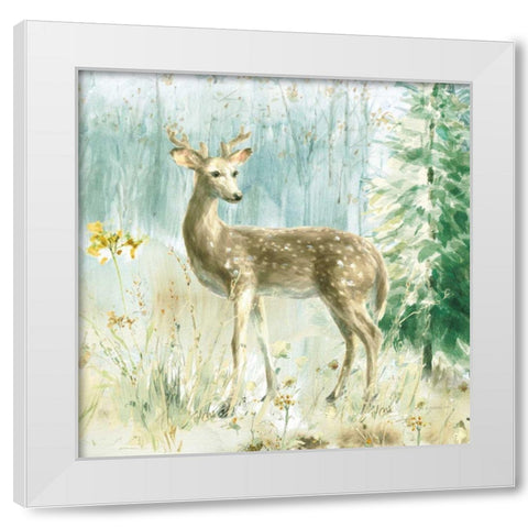 Meadows Edge III White Modern Wood Framed Art Print by Nai, Danhui