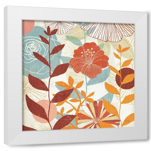 Floral Burst III Warm White Modern Wood Framed Art Print by Mullan, Michael