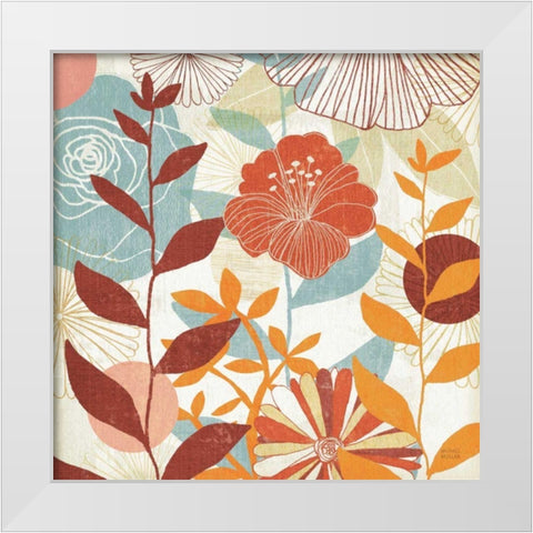 Floral Burst III Warm White Modern Wood Framed Art Print by Mullan, Michael