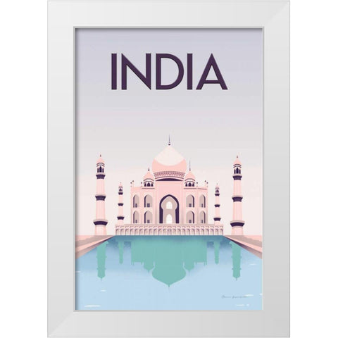 India White Modern Wood Framed Art Print by Escalante, Omar