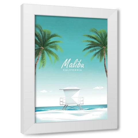 Malibu White Modern Wood Framed Art Print by Escalante, Omar