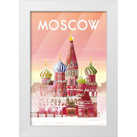 Moscow White Modern Wood Framed Art Print by Escalante, Omar