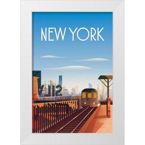 New York City White Modern Wood Framed Art Print by Escalante, Omar