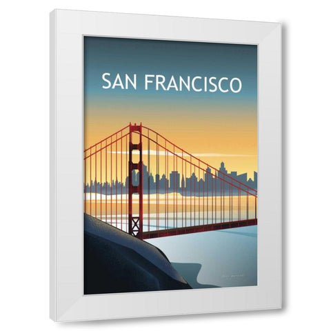 San Francisco II White Modern Wood Framed Art Print by Escalante, Omar