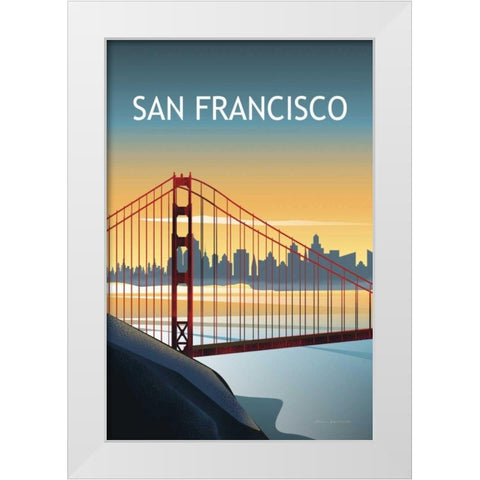 San Francisco II White Modern Wood Framed Art Print by Escalante, Omar