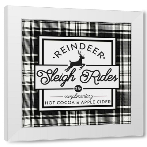 Plaid Holidays III White Modern Wood Framed Art Print by Wild Apple Portfolio