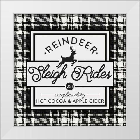 Plaid Holidays III White Modern Wood Framed Art Print by Wild Apple Portfolio