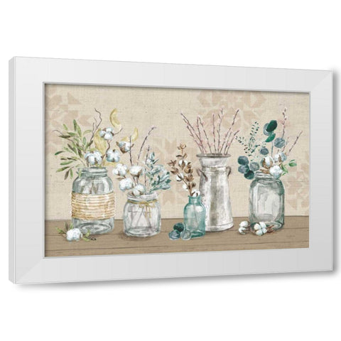 Cotton Bouquet I White Modern Wood Framed Art Print by Urban, Mary