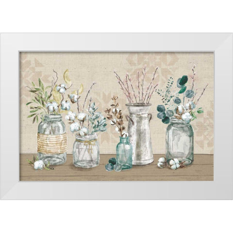 Cotton Bouquet I White Modern Wood Framed Art Print by Urban, Mary