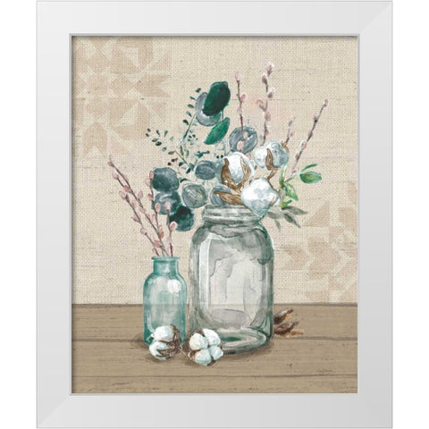 Cotton Bouquet II White Modern Wood Framed Art Print by Urban, Mary