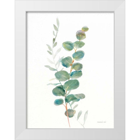 Greenery III White Modern Wood Framed Art Print by Nai, Danhui