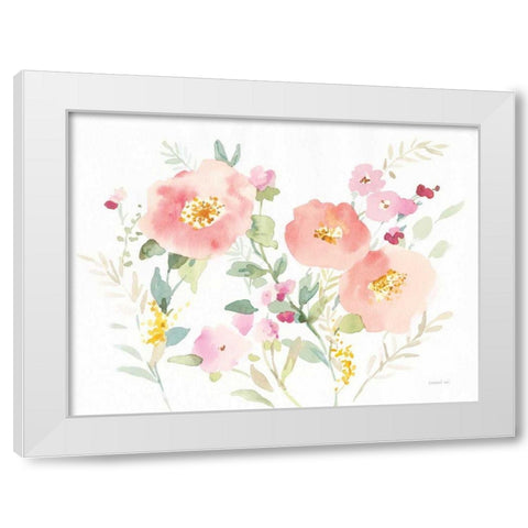 Watercolor Jewels I White Modern Wood Framed Art Print by Nai, Danhui