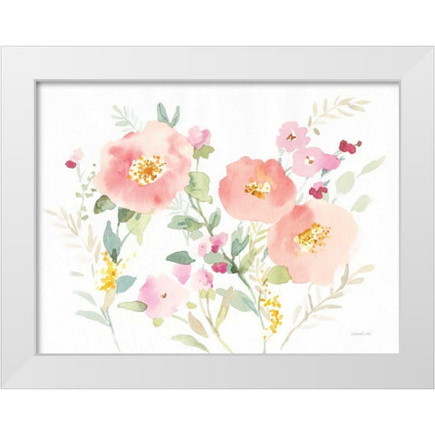 Watercolor Jewels I White Modern Wood Framed Art Print by Nai, Danhui